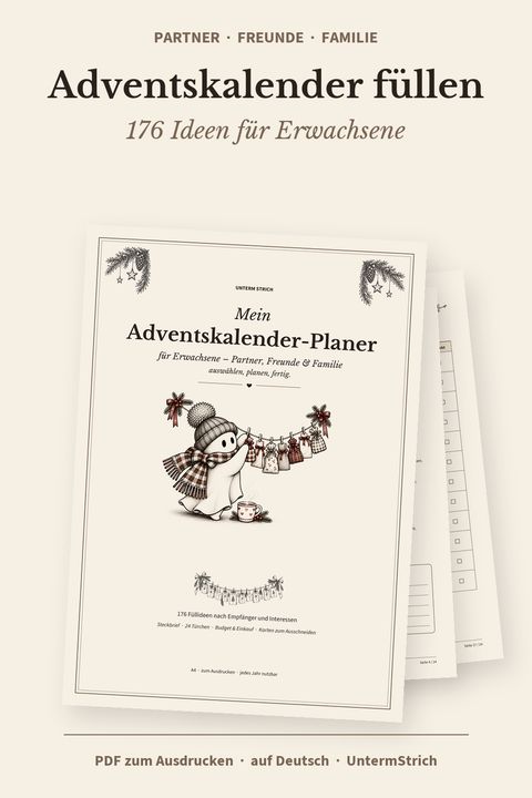 Titelseite: Adventskalender-Planer für Erwachsene